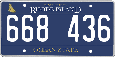 RI license plate 668436
