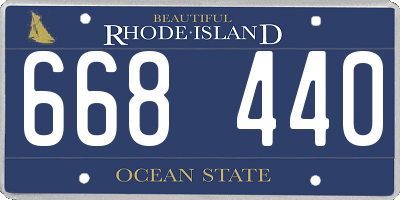 RI license plate 668440