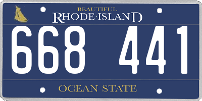RI license plate 668441