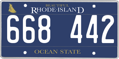 RI license plate 668442
