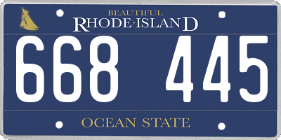 RI license plate 668445