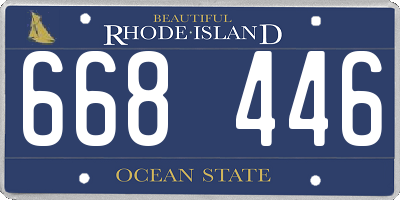RI license plate 668446
