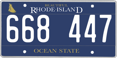 RI license plate 668447