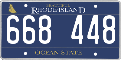 RI license plate 668448