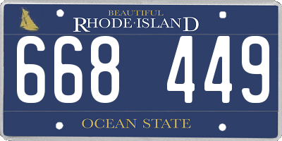 RI license plate 668449