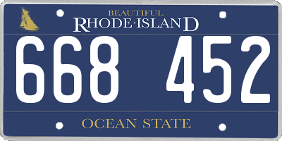RI license plate 668452