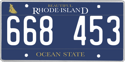 RI license plate 668453