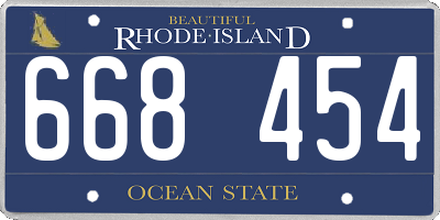 RI license plate 668454