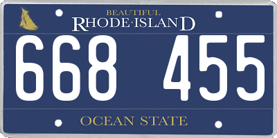 RI license plate 668455