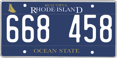 RI license plate 668458