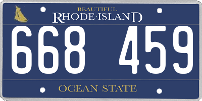 RI license plate 668459