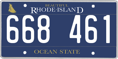 RI license plate 668461