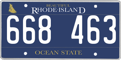 RI license plate 668463