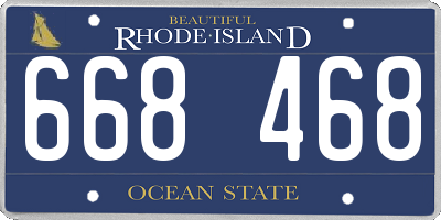 RI license plate 668468