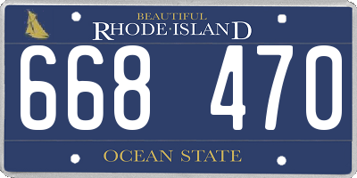 RI license plate 668470