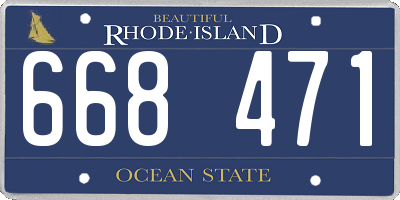 RI license plate 668471