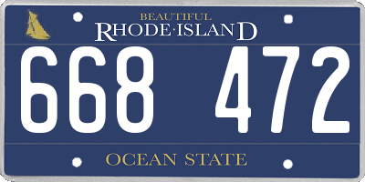 RI license plate 668472