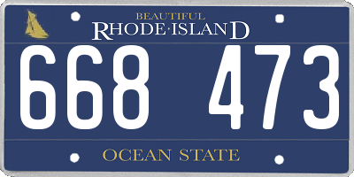 RI license plate 668473