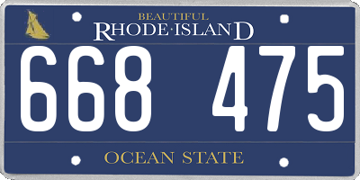 RI license plate 668475