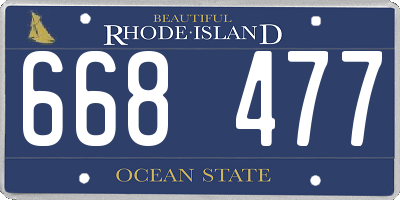 RI license plate 668477
