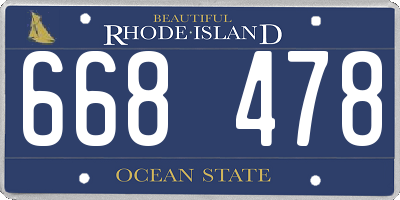 RI license plate 668478