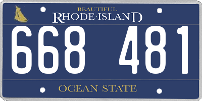 RI license plate 668481