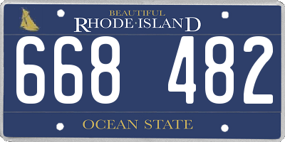 RI license plate 668482