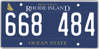 RI license plate 668484