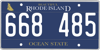 RI license plate 668485