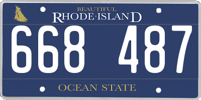 RI license plate 668487