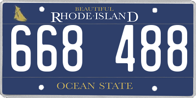 RI license plate 668488