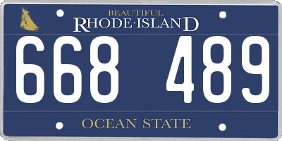 RI license plate 668489