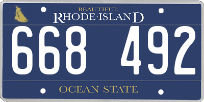 RI license plate 668492