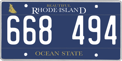 RI license plate 668494