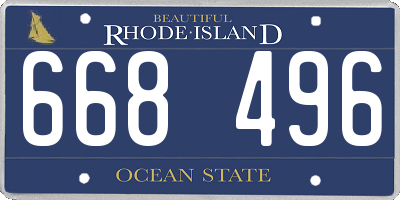 RI license plate 668496