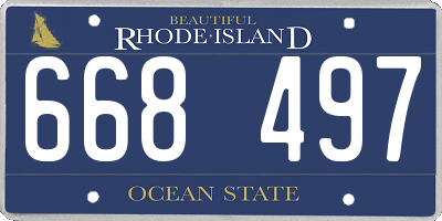 RI license plate 668497