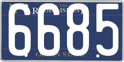 RI license plate 6685