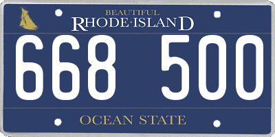 RI license plate 668500