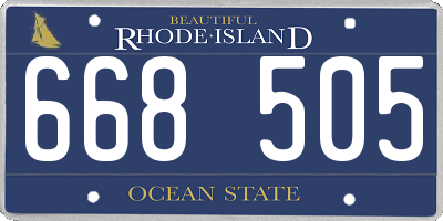 RI license plate 668505