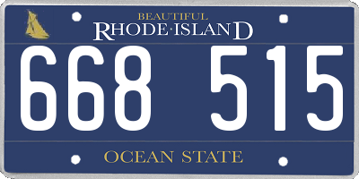 RI license plate 668515