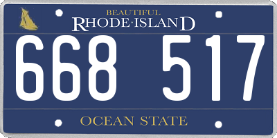 RI license plate 668517