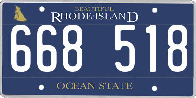RI license plate 668518