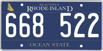 RI license plate 668522