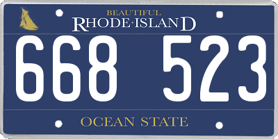 RI license plate 668523