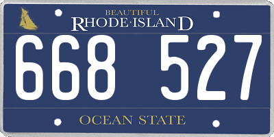RI license plate 668527