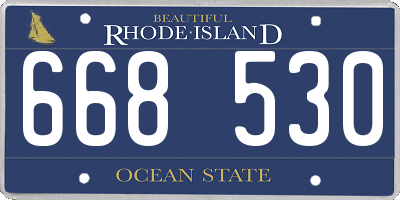 RI license plate 668530