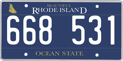 RI license plate 668531