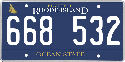 RI license plate 668532
