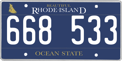 RI license plate 668533