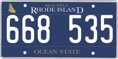 RI license plate 668535